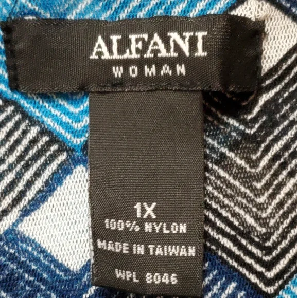 Alfani Light Geometric Blouse 1X - Picture 4 of 6